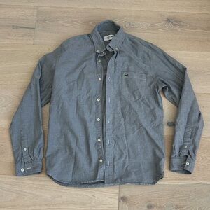 Lacoste Men's Gray blue Button-Down Shirt sz small